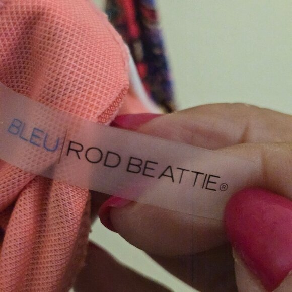 Bleu Rod Beattie Ruched Bandeau Mio One Piece Swimsuit Blue Coral Size 4 - Picture 6 of 7